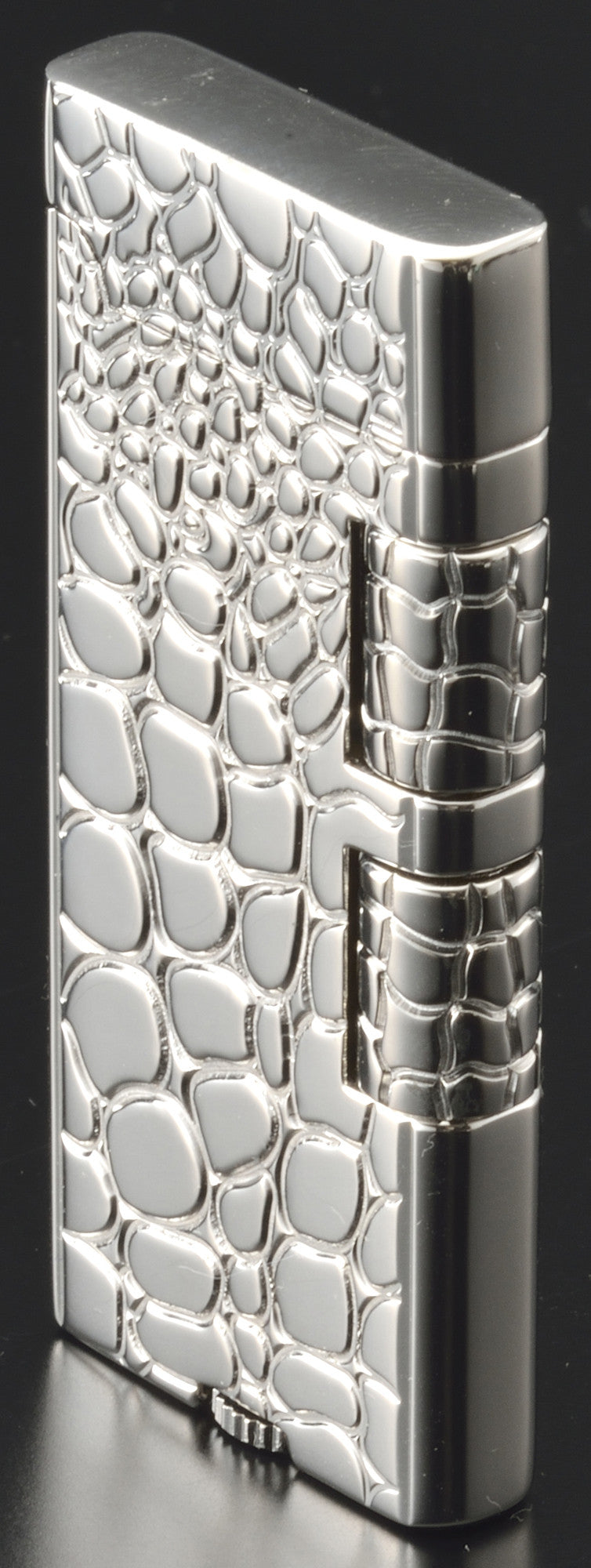 Sarome Flint Cigarette Lighter w/Double roller SD40-03 Silver / Crocodile pattern