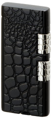 Sarome Flint Cigarette Lighter w/Double roller SD40-07 Black / Crocodile patter