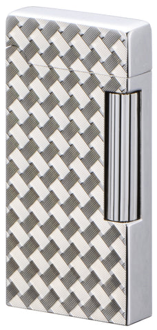 Sarome Flint Cigarette Cigar Lighter SD6A-11 Silver/ Wire mesh diamond cut