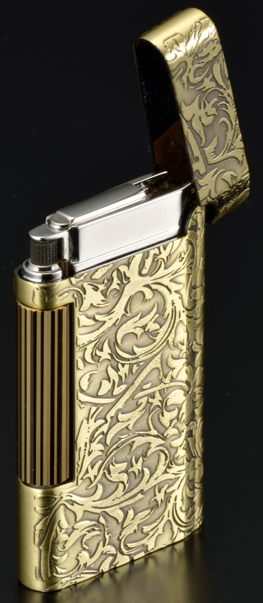 Sarome Flint Cigarette Lighter SD8-23 Antique brass arabesque
