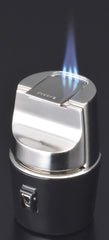 Sarome Flat Triple Torch  Cigar Cigarette TABLE Lighter  T3BM1-01 Silver/ Black