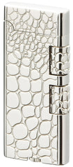 Sarome Flint Cigarette Lighter w/Double roller SD40-03 Silver / Crocodile pattern