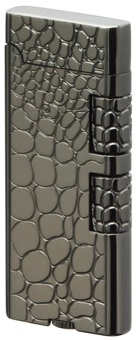 Sarome Flint Cigarette Lighter w/Double roller SD40-04 Gun metal / Crocodile patter